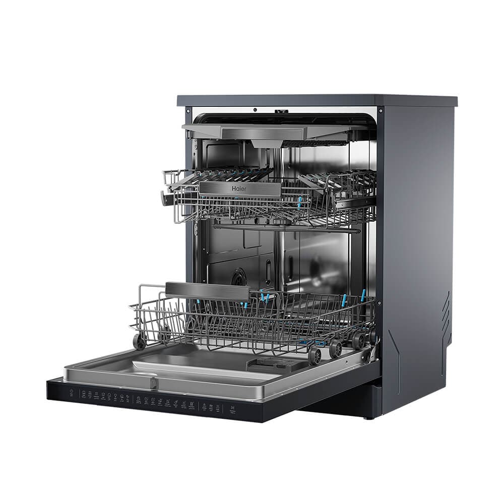 Haier Freestanding Dishwasher, 8 Programs, 16 settings, HDWE16-46BK6IQ Thumbnail 2