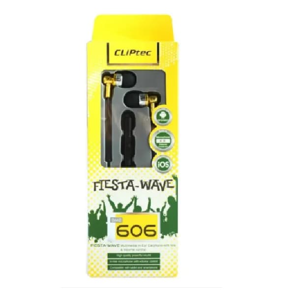 cliptec-multimedia-in-ear-earphone-with-mic-volume-control-fiesta-wave-yellow
